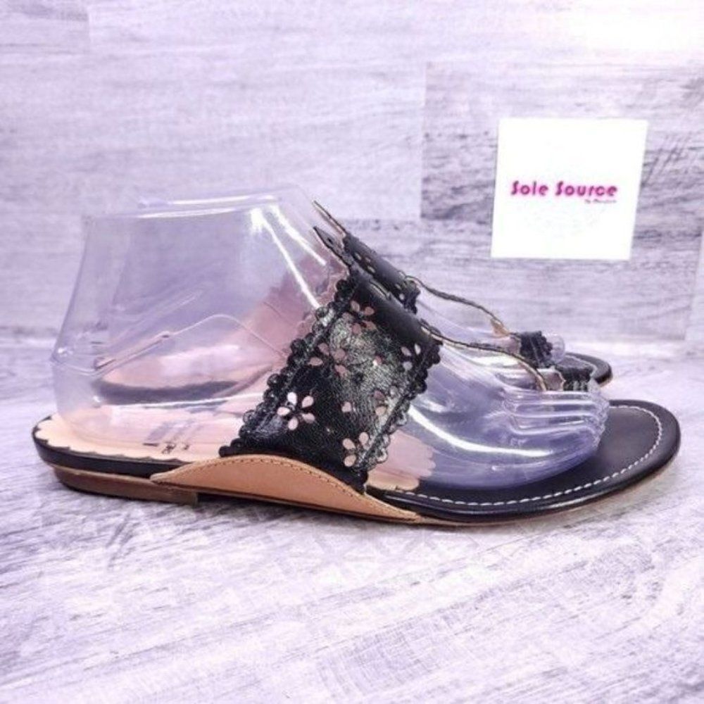 Moschino Cheap And Chic Laser Cut Leather Sandal Black sz 39 Women's sz 9